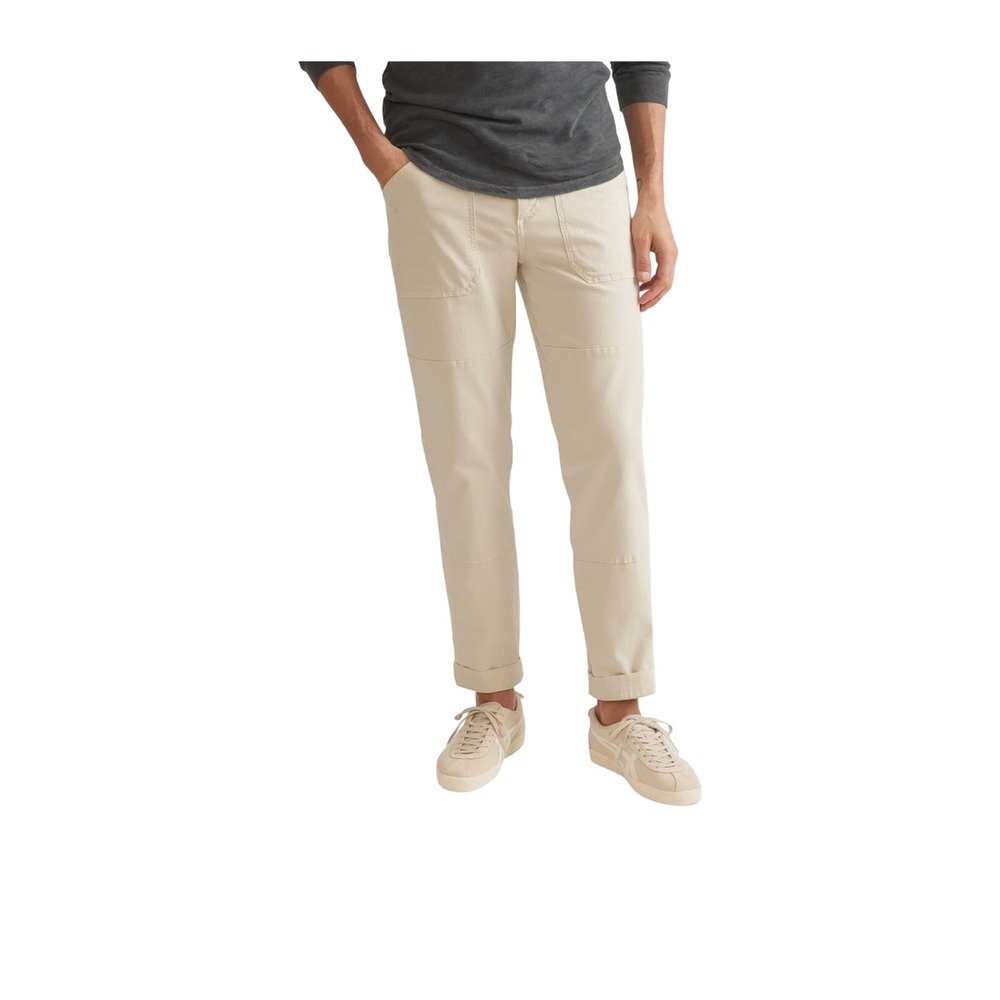 Marine Layer Men's 32 Relaxed Canvas Utility Pants Natural Workwear Carpenter